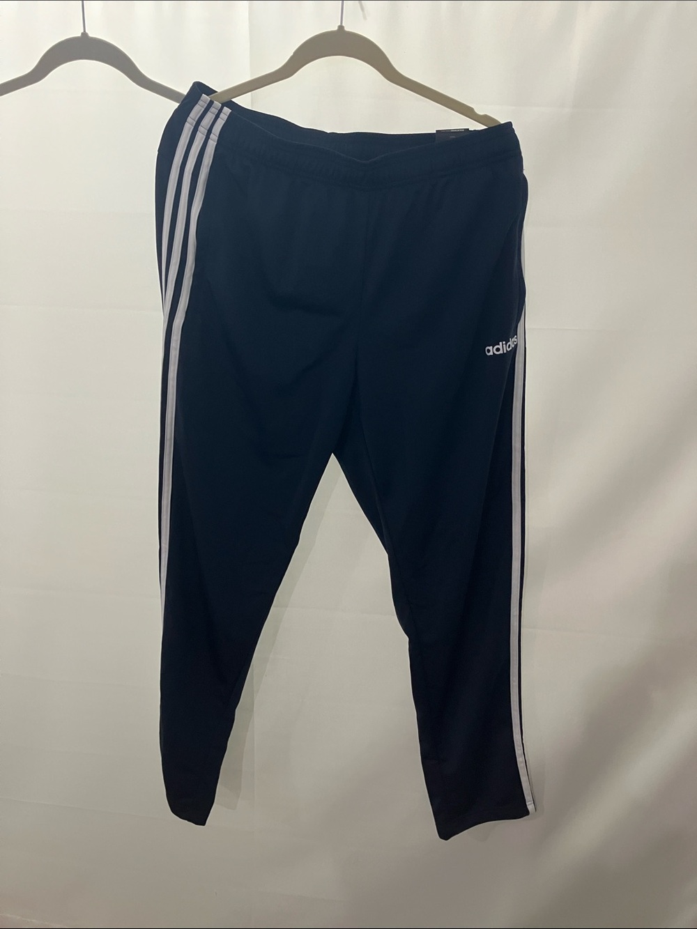 adidas Kids Navy Blue Joggers with White Side Stripes